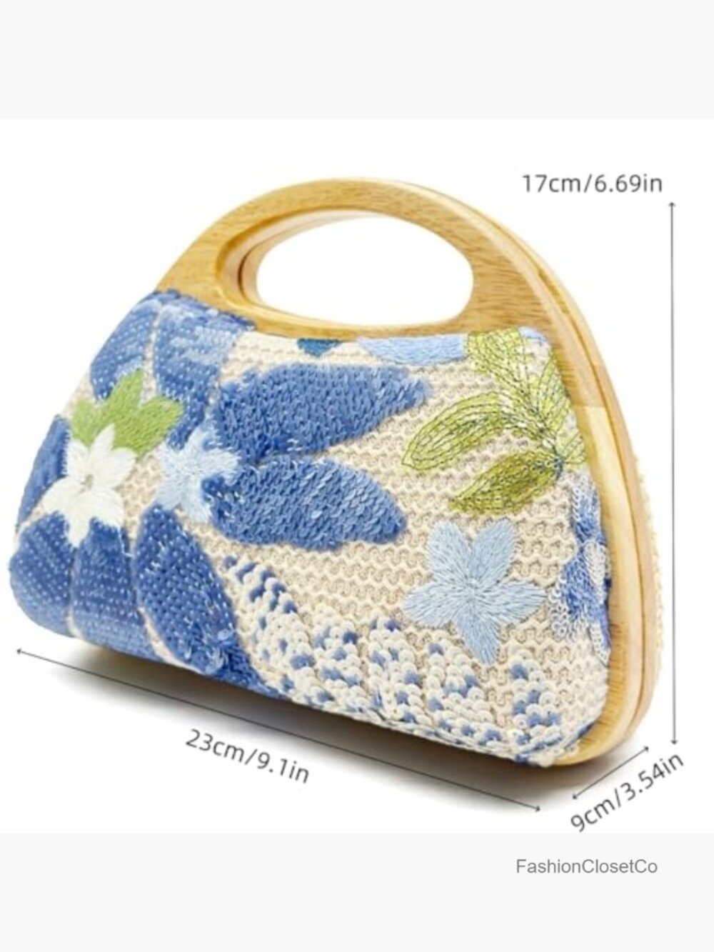 Straw Clutch Handbag Crossbody Summer Purse Evening Bag Top Handle Beach - Picture 4 of 7